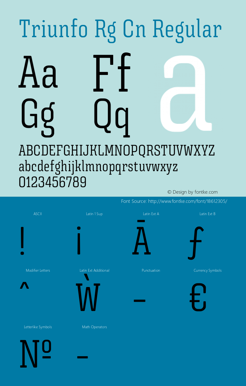 Triunfo Rg Cn Regular Version 1.000 Font Sample