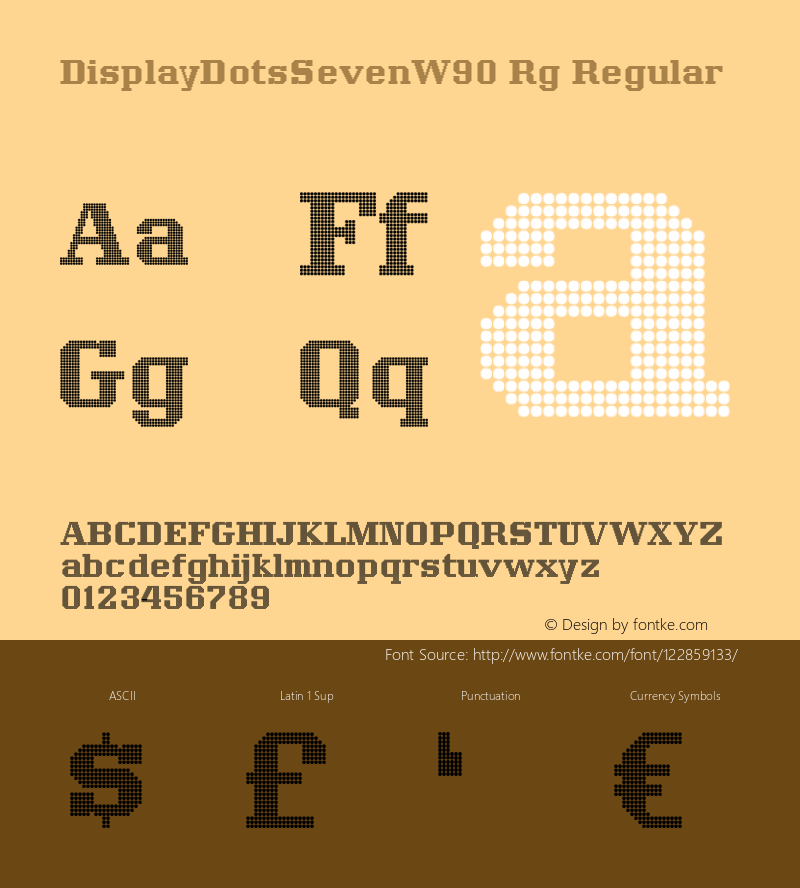 Display Dots Seven W90 Regular Version 1.00 Font Sample