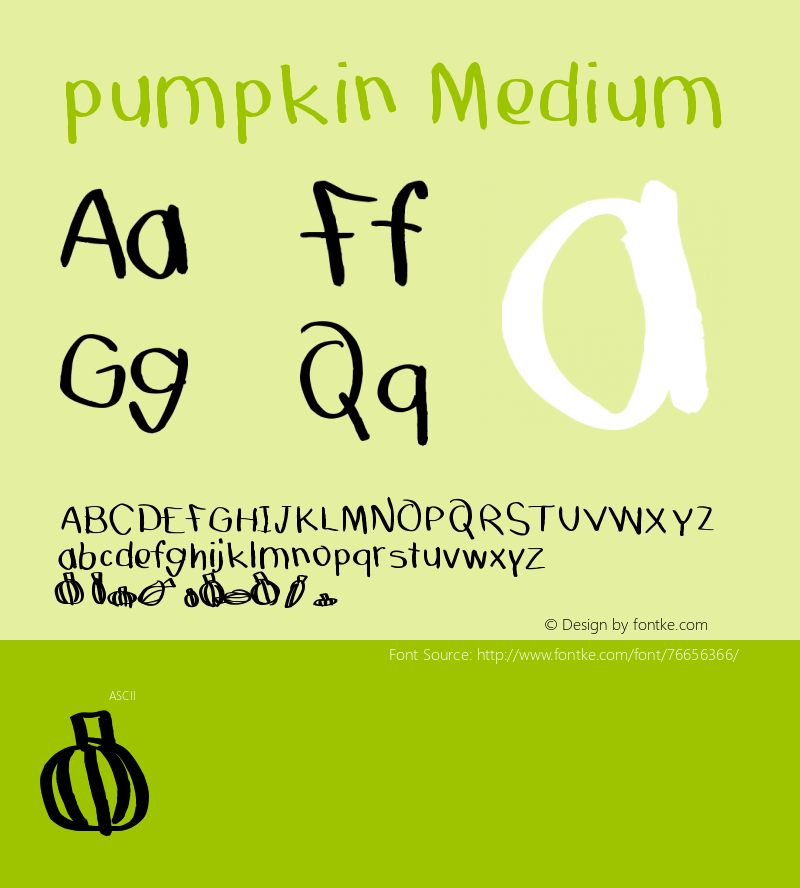 pumpkin Version 001.000 Font Sample