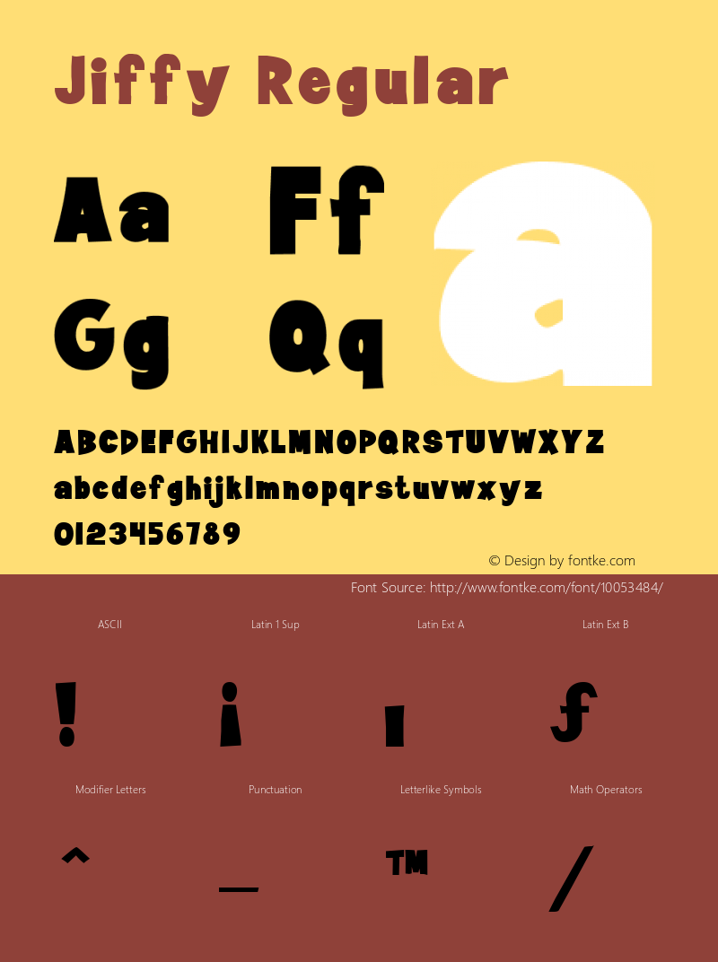 Jiffy Regular Rev 002.000 Font Sample