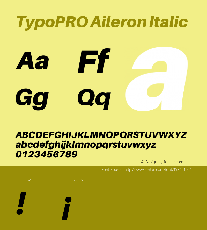 TypoPRO Aileron Italic Version 1.102;PS 001.102;hotconv 1.0.70;makeotf.lib2.5.58329 Font Sample