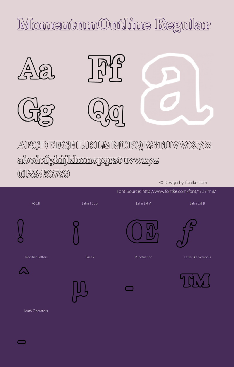 MomentumOutline Regular Version 1.00 Font Sample