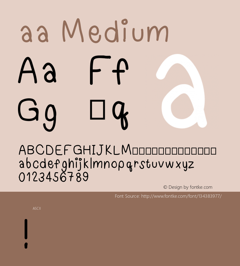 aa Version 001.000 Font Sample