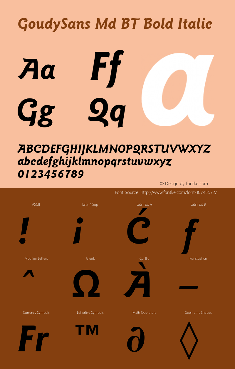 GoudySans Md BT Bold Italic mfgpctt-v1.59 Friday, March 5, 1993 11:41:26 am (EST) Font Sample