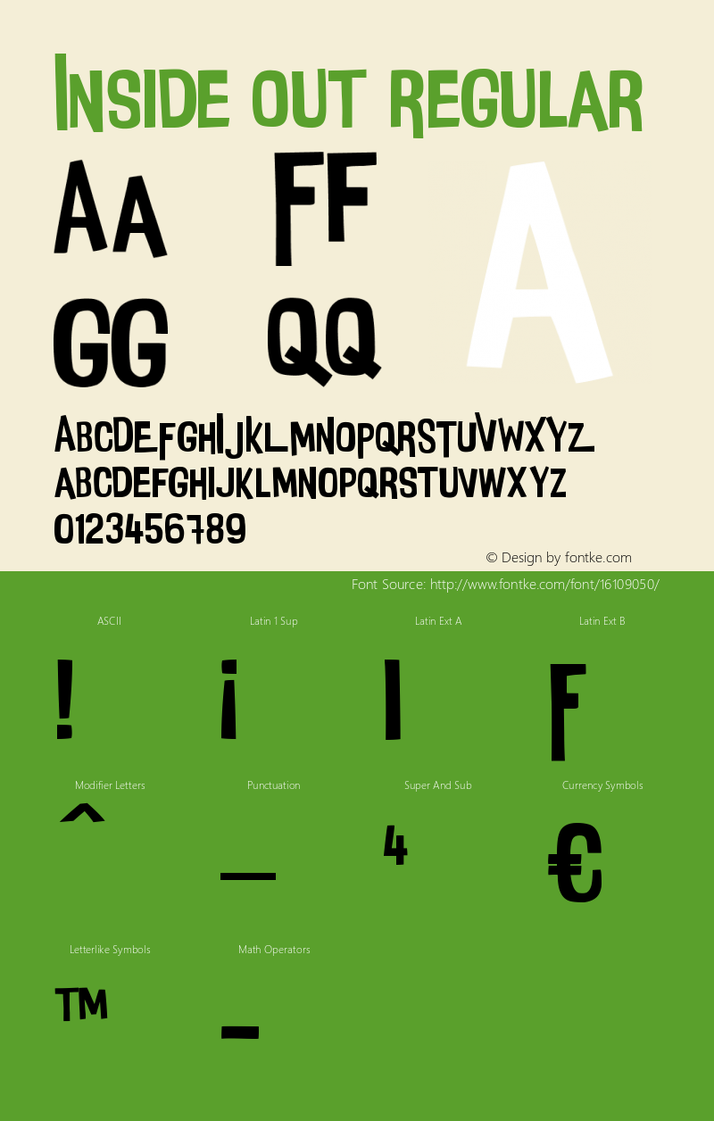 Inside Out Regular Version 1.00 January 25, 2016, initial release Font Sample