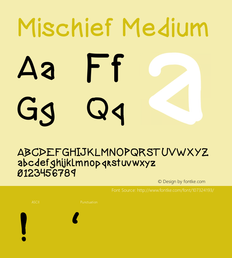 Mischief Version 001.000 Font Sample