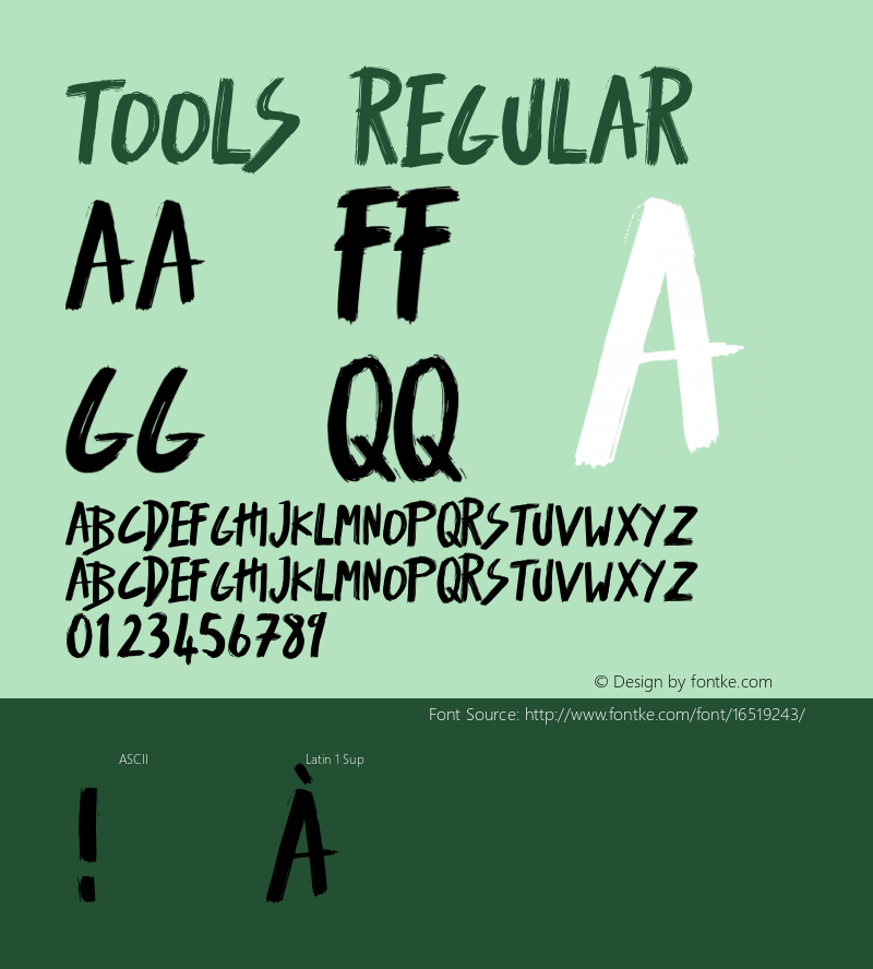 Tools Regular Unknown Font Sample