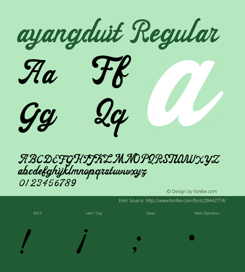 ayangduit Version 1.00;January 19, 2019;FontCreator 11.5.0.2427 32-bit Font Sample