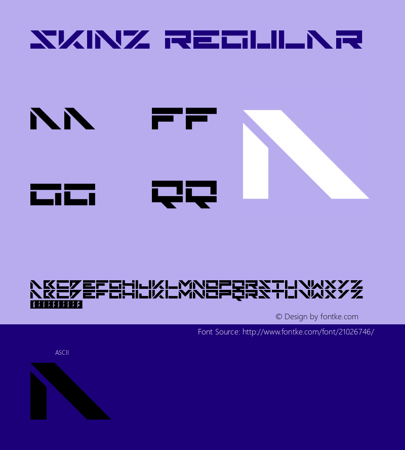 Skinz Regular Version 1.0 Font Sample