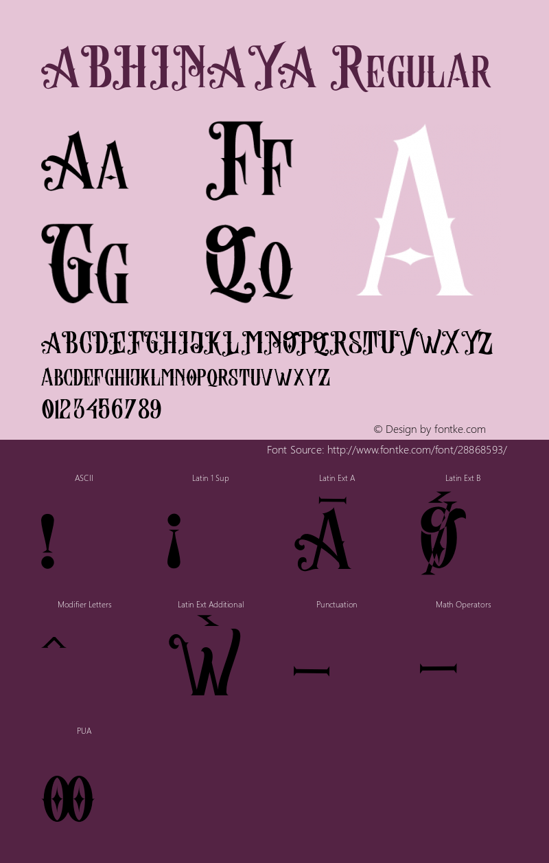 ABHINAYA Version 1.000 Font Sample