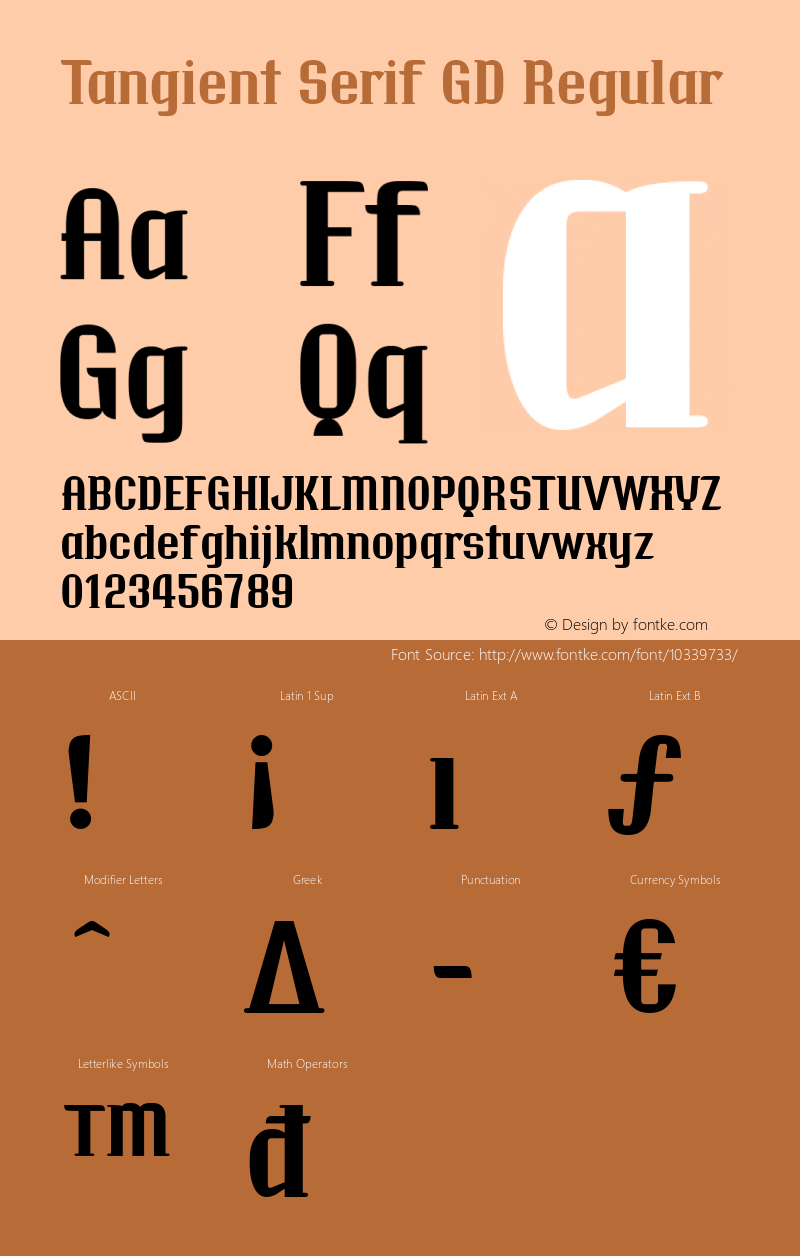 Tangient Serif GD Regular V.2.0 Font Sample