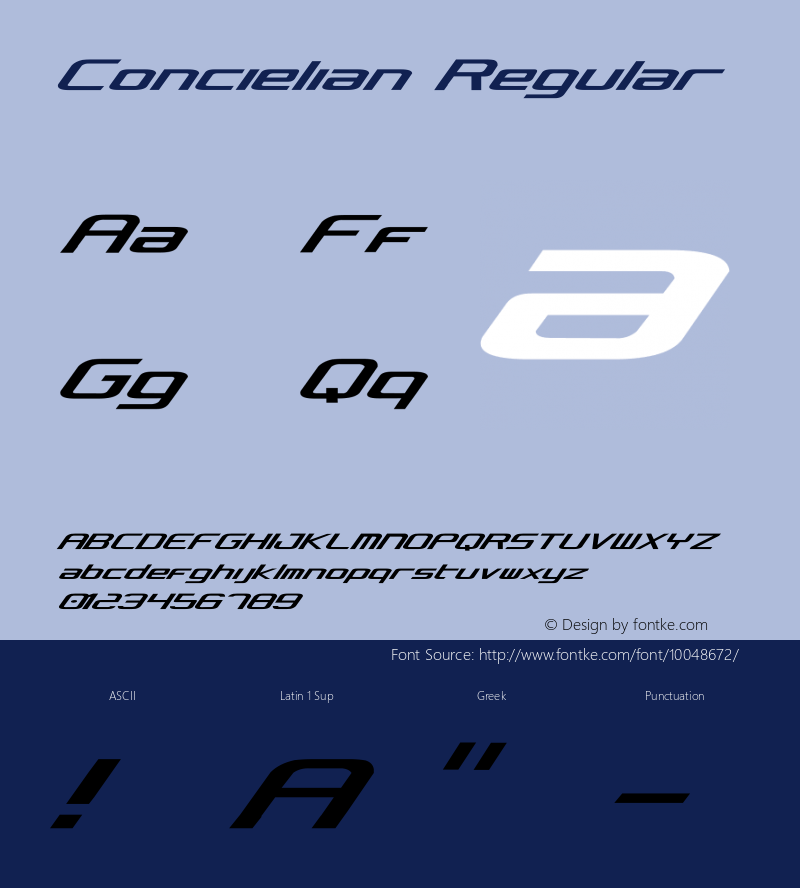 Concielian Regular 1 Font Sample