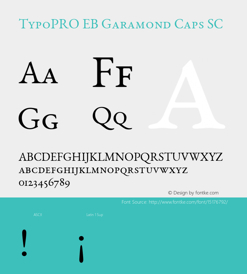 TypoPRO EB Garamond Caps SC Version 000.010 Font Sample