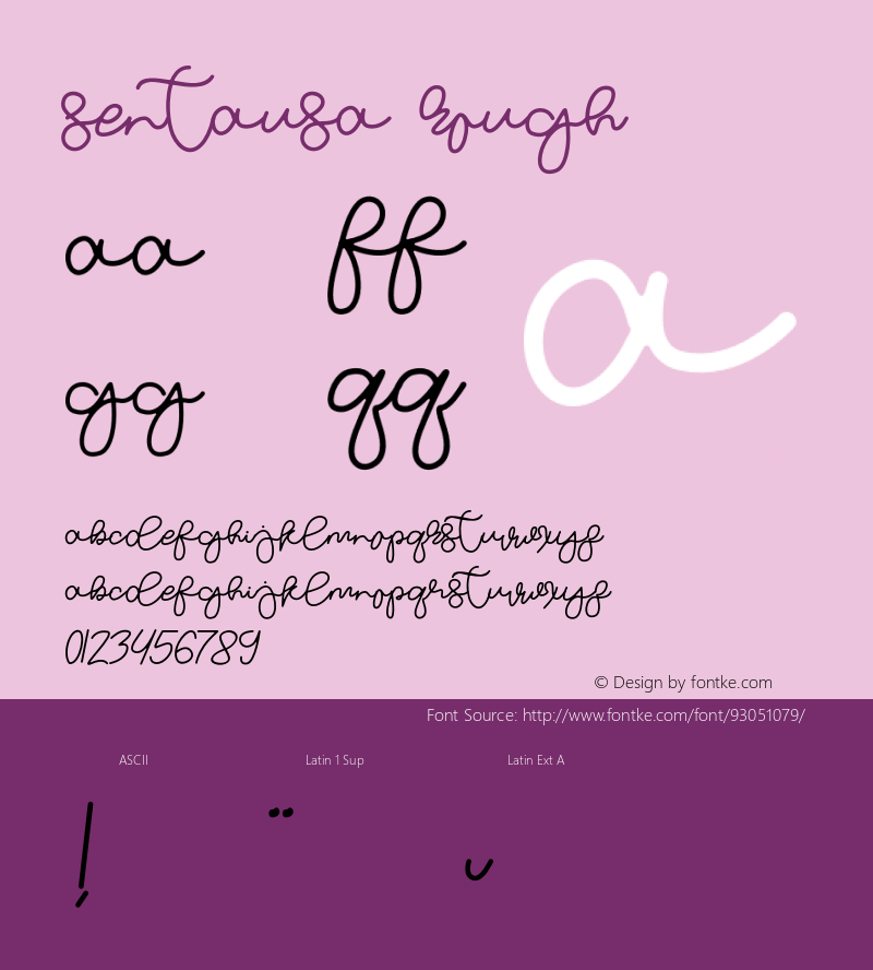 Sentausa Rough Version 002.000 Font Sample