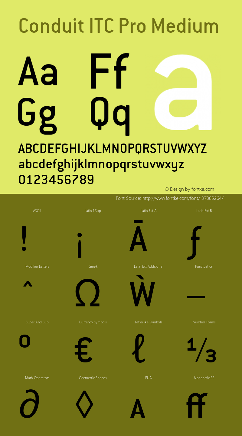 ConduitITCPro-Medium Version 1.00; 2007 Font Sample