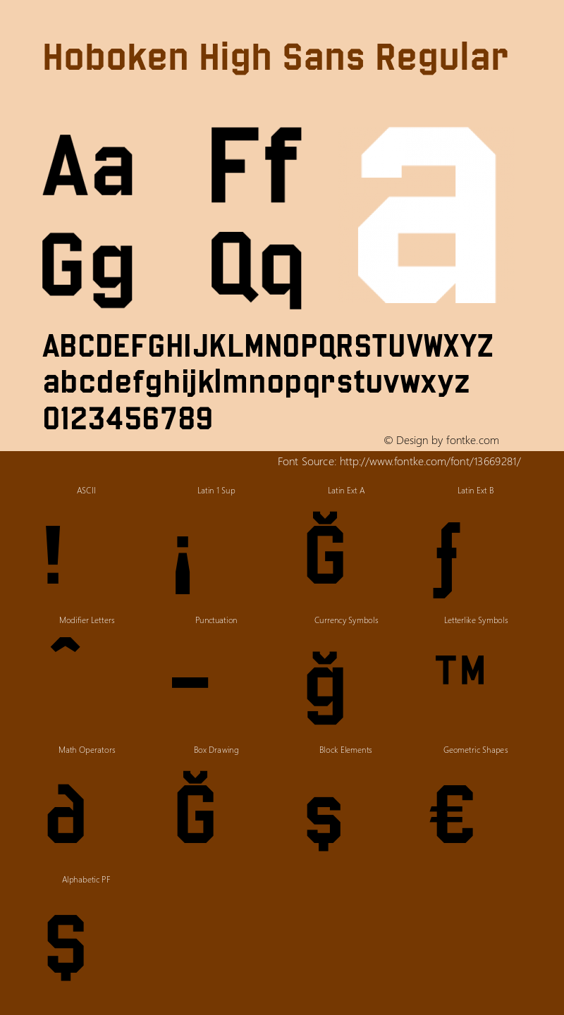 Hoboken High Sans Regular Version 1.101;PS 001.001;hotconv 1.0.38 Font Sample