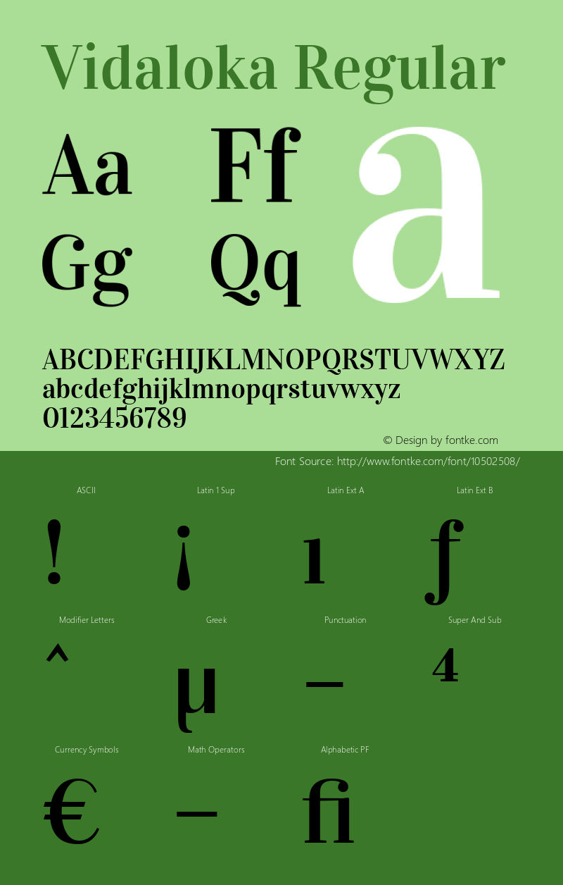 Vidaloka Regular Version 1.011 Font Sample