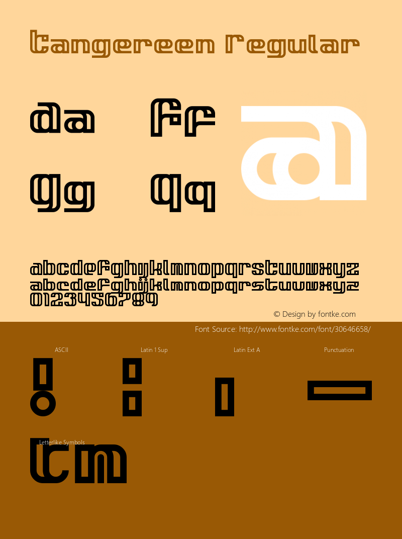 Tangereen Regular Version 1.0 Font Sample