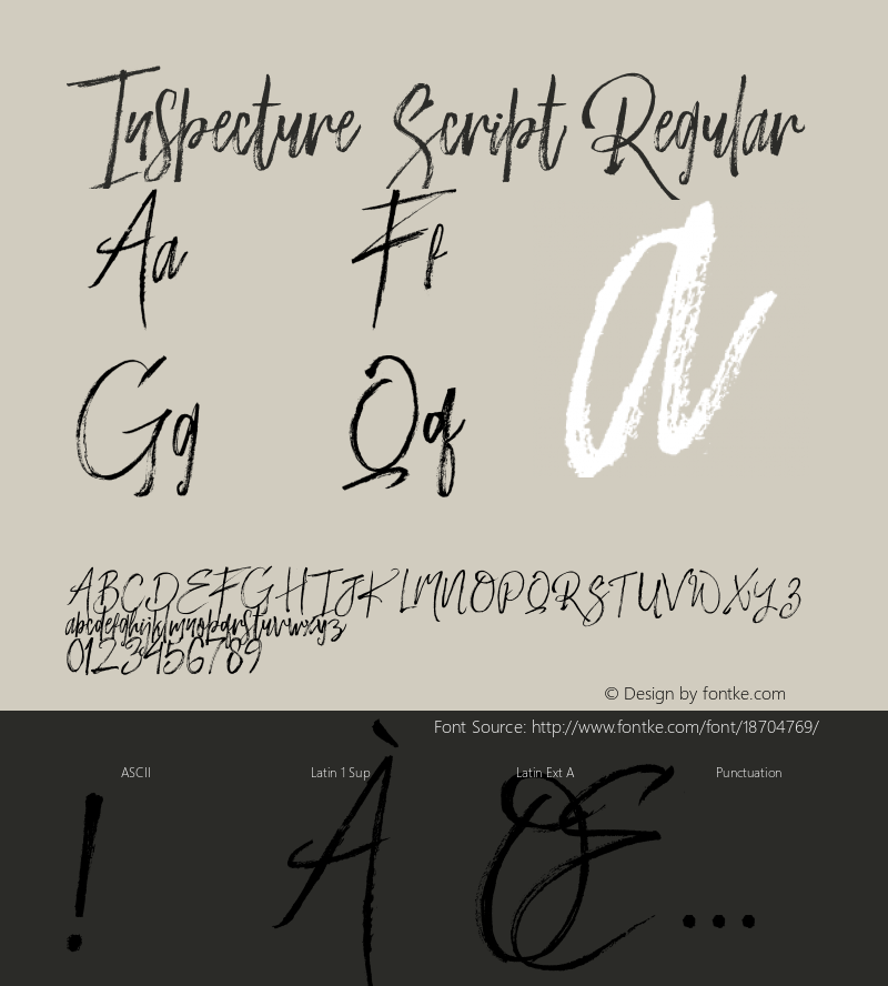 Inspecture Script Regular Version 001.001 Font Sample