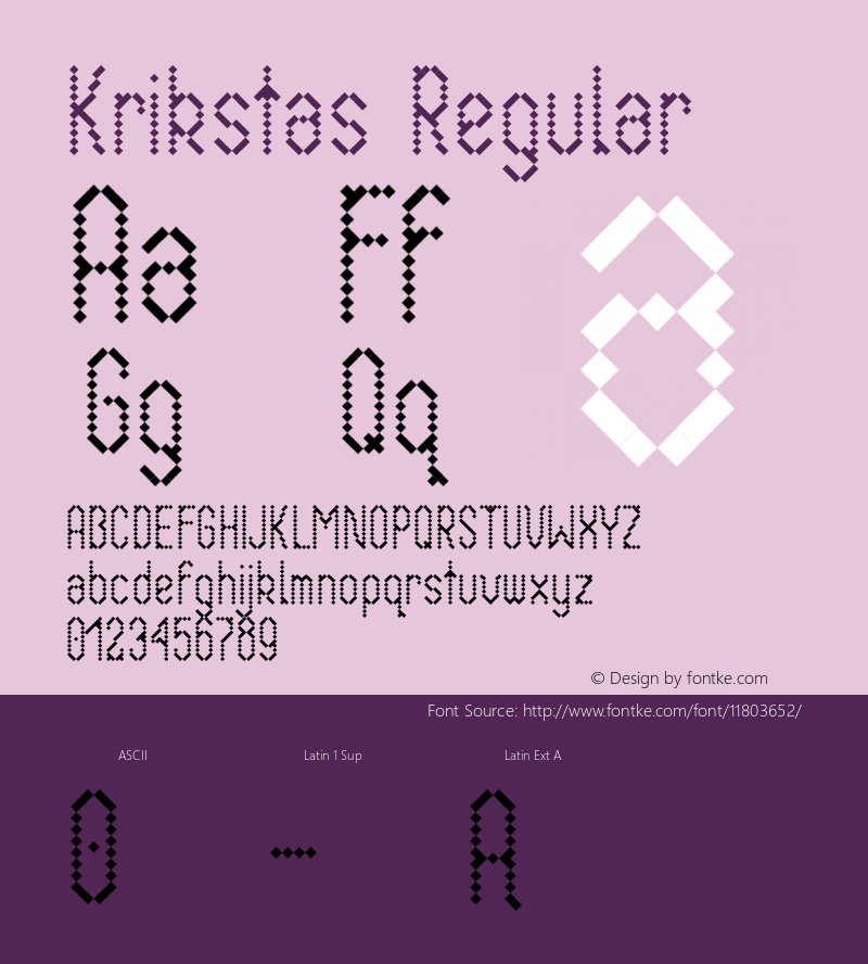 Krikstas Regular Version 1.000 2008 initial release Font Sample