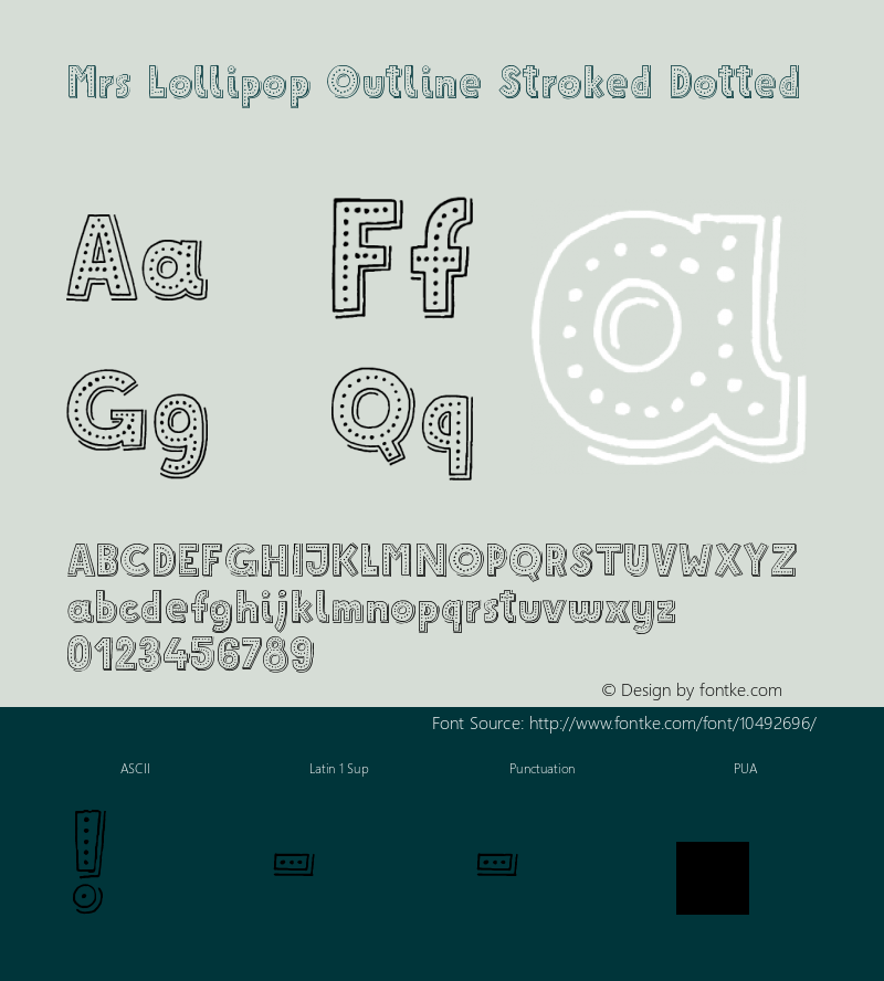 Mrs Lollipop Outline Stroked Dotted 1.000 Font Sample