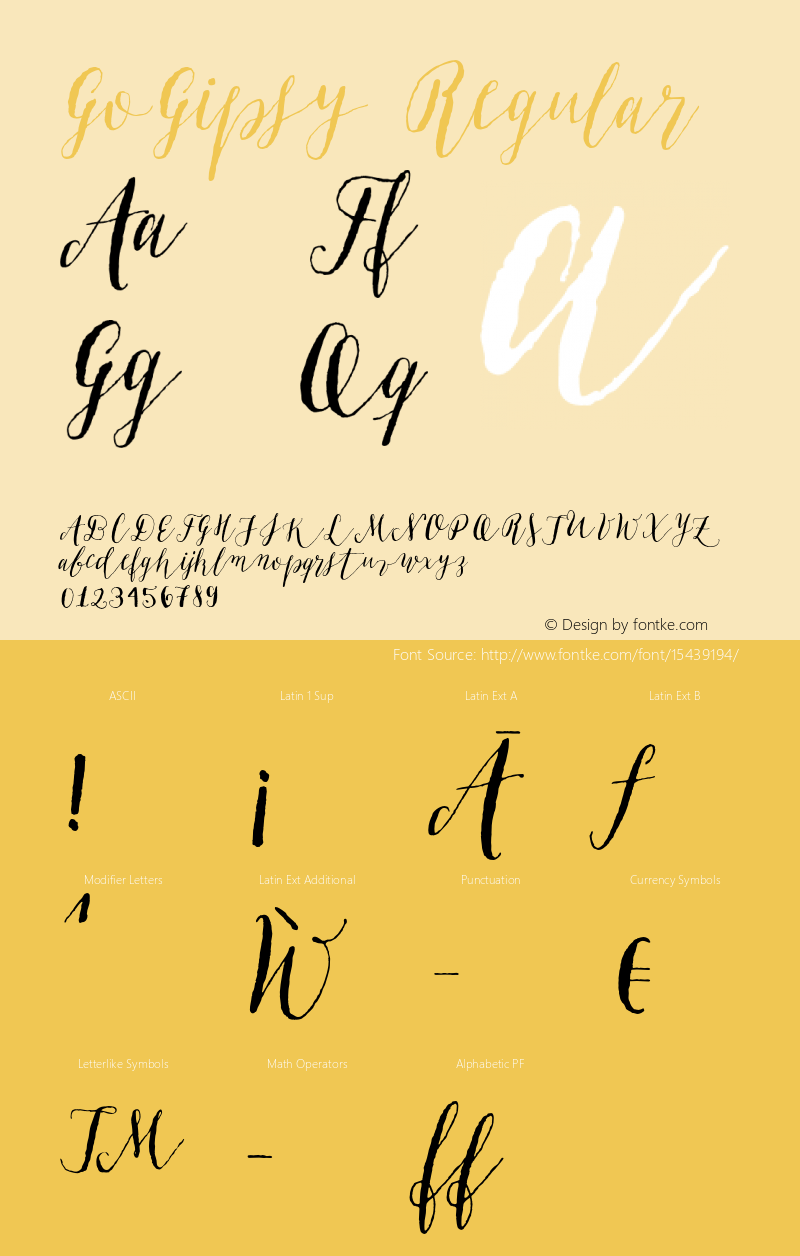 GoGipsy Regular Version 1.000 Font Sample