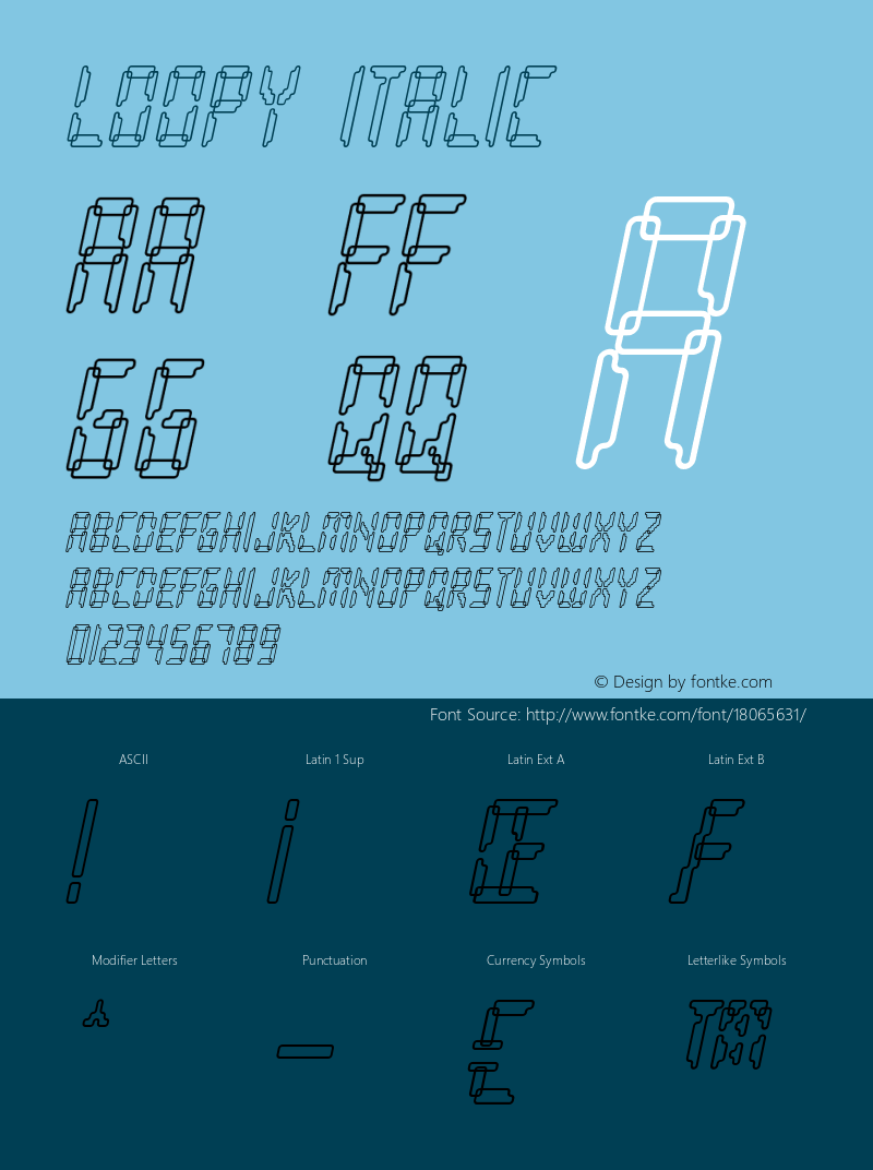 Loopy Italic Version 1.5 2009 Font Sample