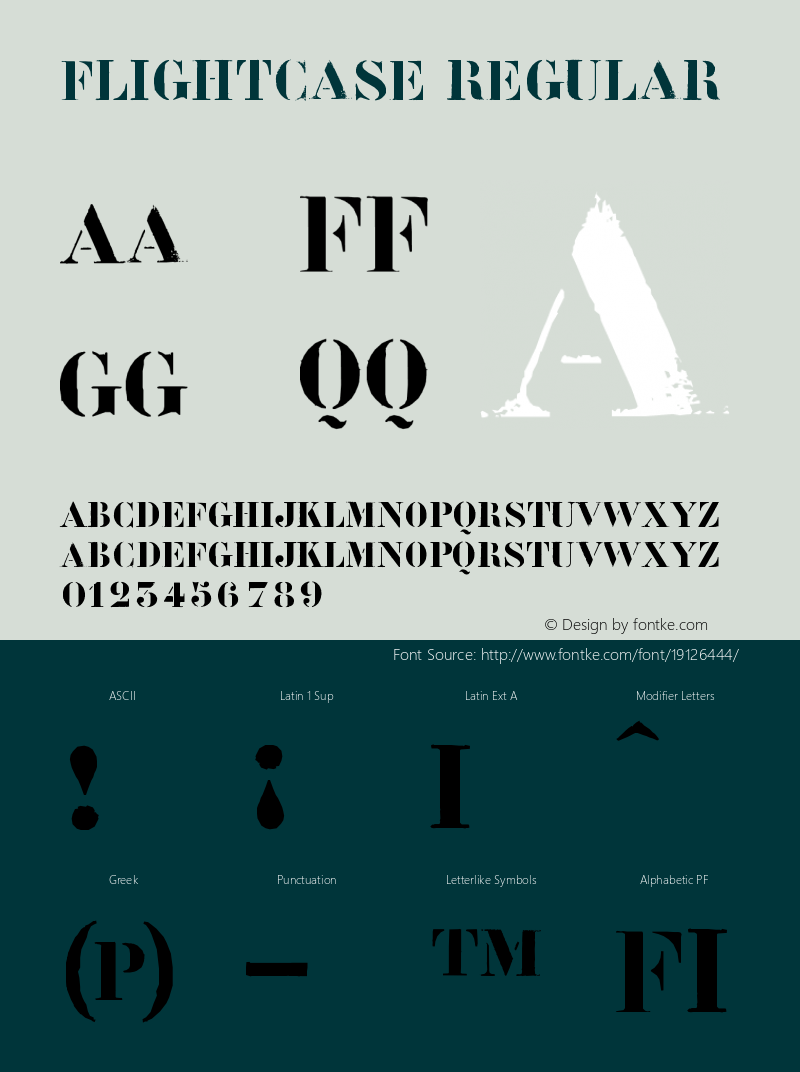 Flightcase Version 001.000 Font Sample