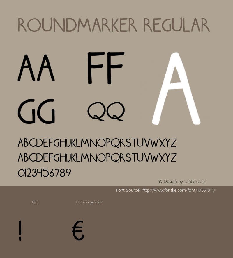 Roundmarker Regular Version 1.000;PS 001.001;hotconv 1.0.56 Font Sample