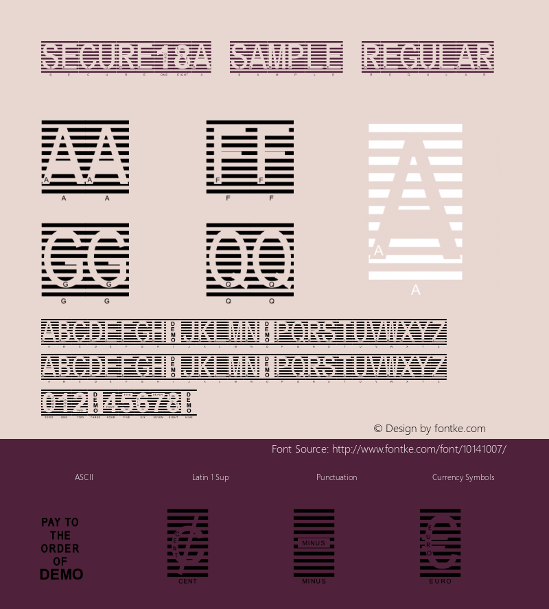 Secure18a Sample Regular Macromedia Fontographer 4.1 5/5/2005 Font Sample