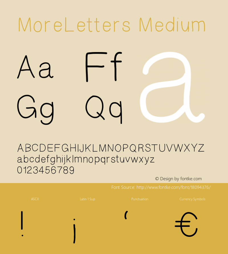 MoreLetters Medium Version 001.000 Font Sample