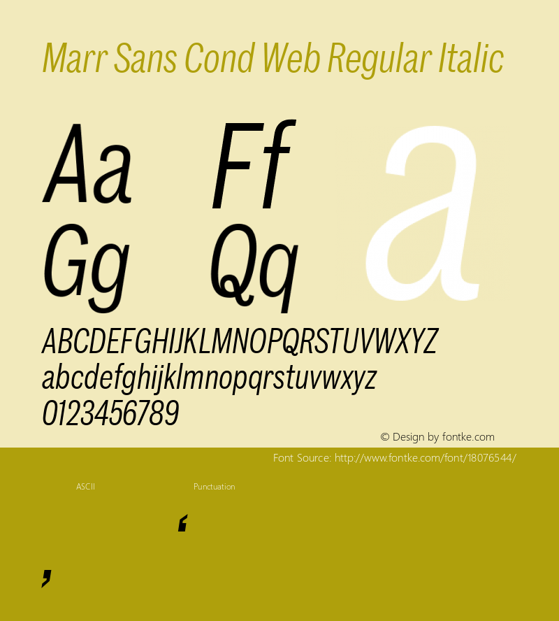 Marr Sans Cond Web Regular Italic Version 1.1 2015 Font Sample