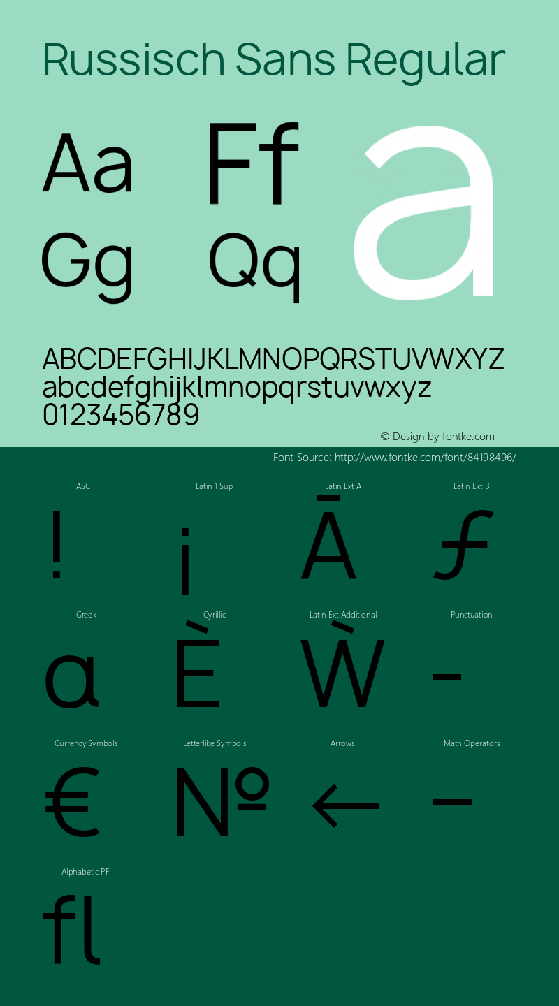 Russisch Sans Version 2.00;October 25, 2020;FontCreator 13.0.0.2681 64-bit Font Sample