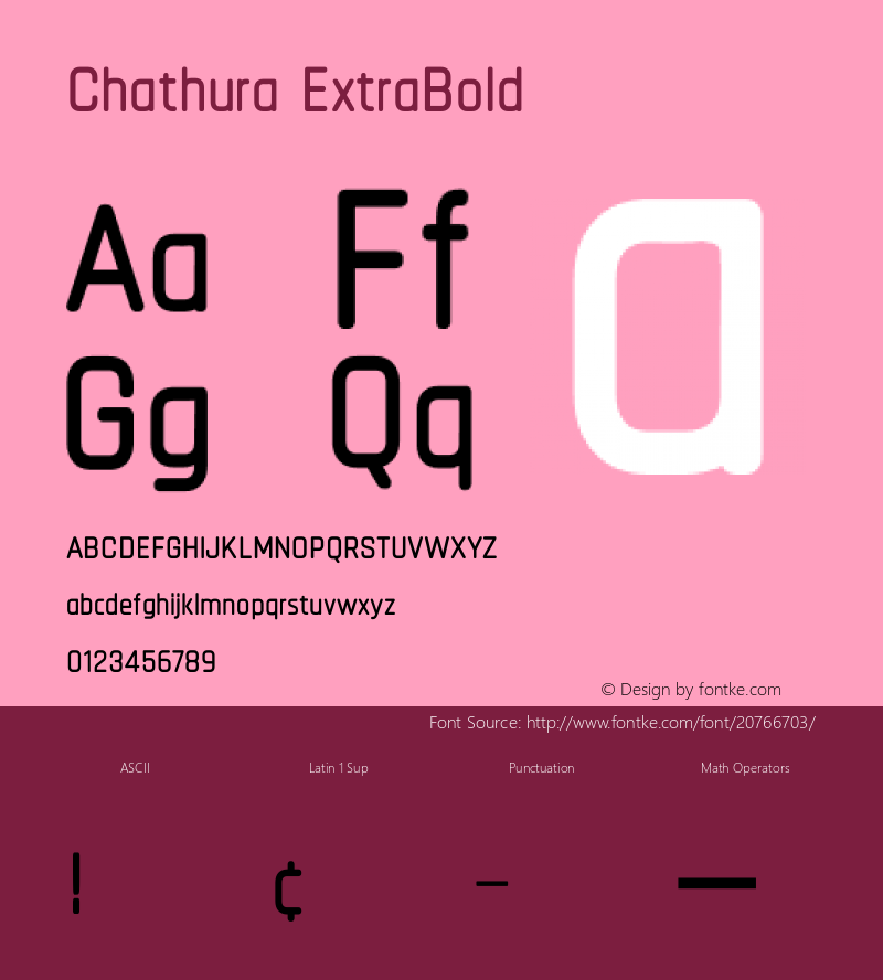 Chathura-ExtraBold Version 1.001 2016 Font Sample