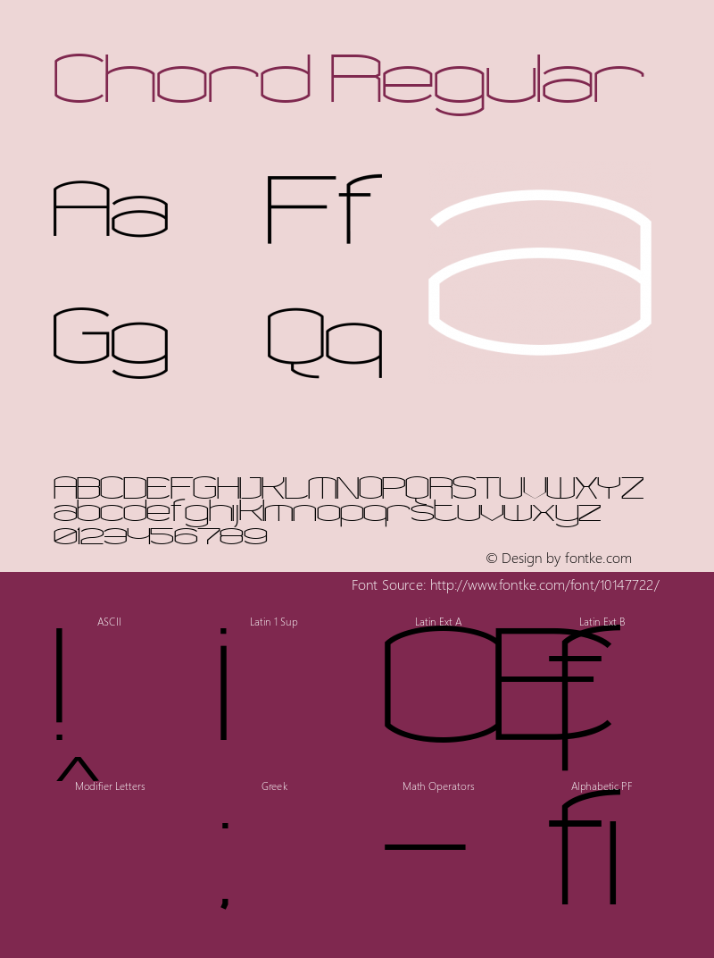 Chord Regular Version 001.000 Font Sample