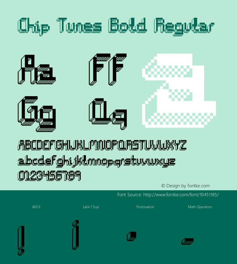 Chip Tunes Bold Regular Version 1.000;PS 002.000;hotconv 1.0.56;makeotf.lib2.0.21325 DEVELOPMENT Font Sample