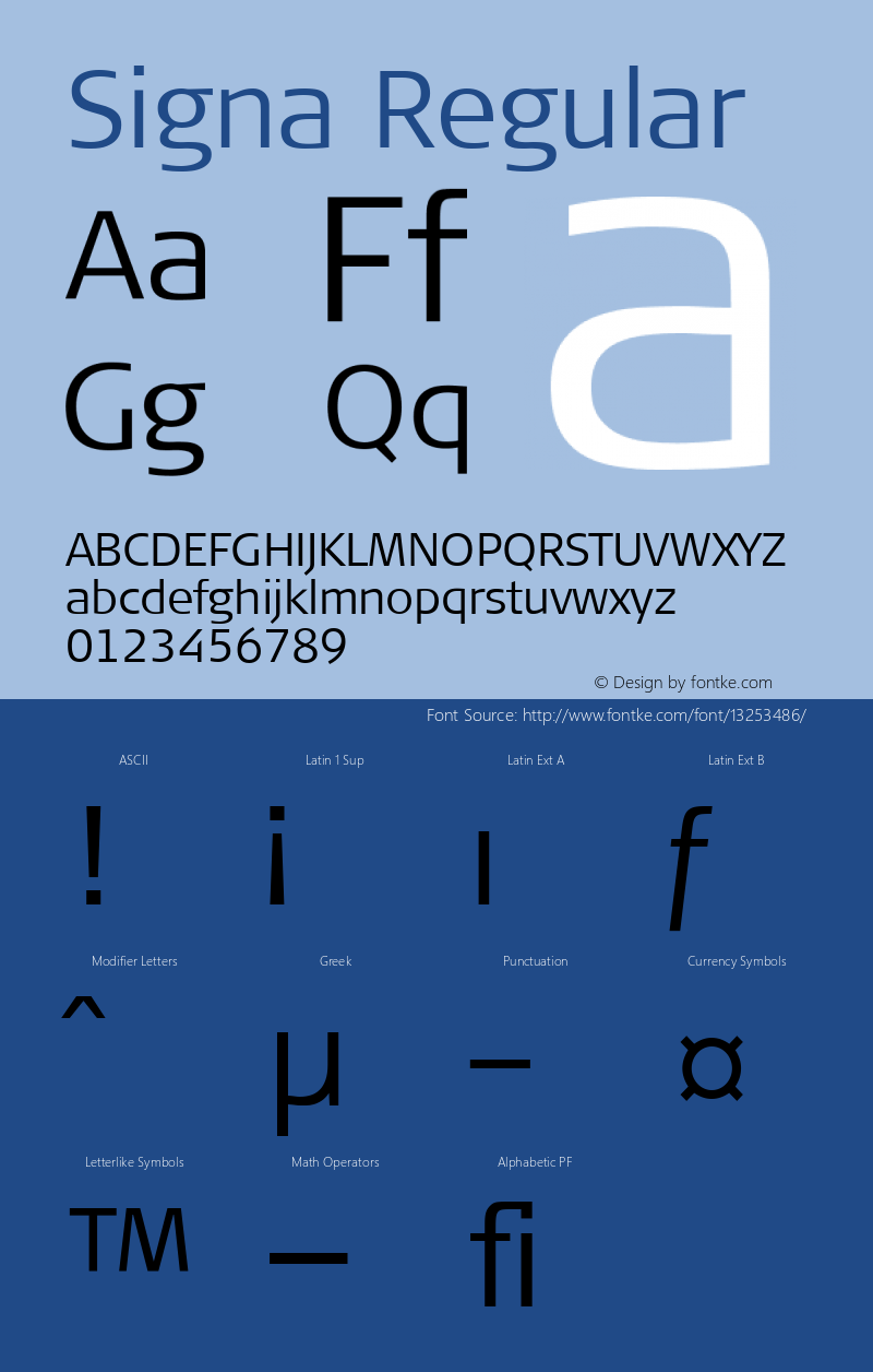 Signa Regular 004.301 Font Sample