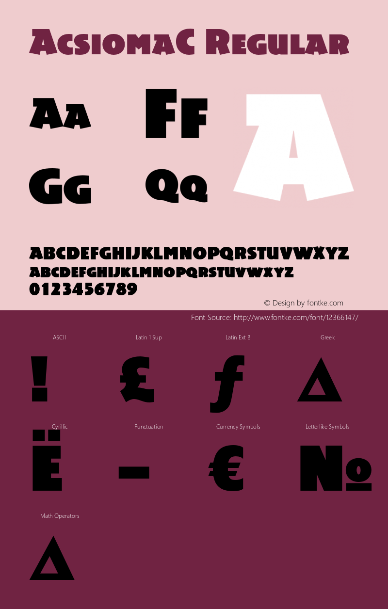 AcsiomaC Regular OTF 1.0;PS 001.000;Core 116;AOCW 1.0 161 Font Sample