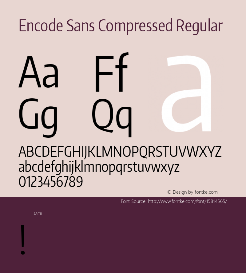 Encode Sans Compressed Regular Version 1.000; ttfautohint (v1.4.1) Font Sample