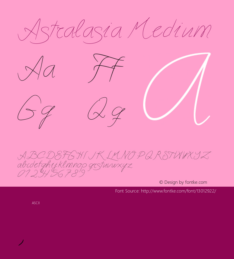 Astralasia Medium Version 001.000 Font Sample