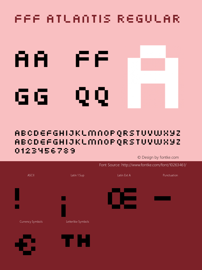 FFF Atlantis Regular 1.7 Font Sample