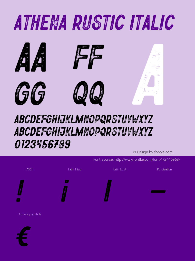 Athena Rustic Italic Version 1.019;Fontself Maker 3.5.7图片样张
