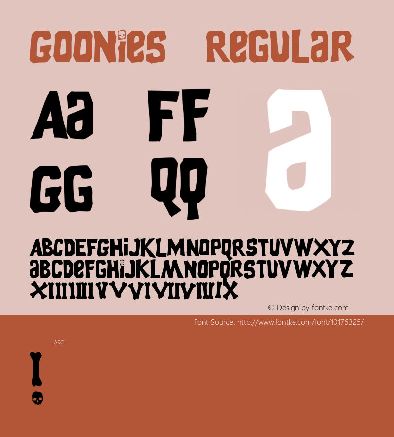 Goonies Regular Unknown Font Sample