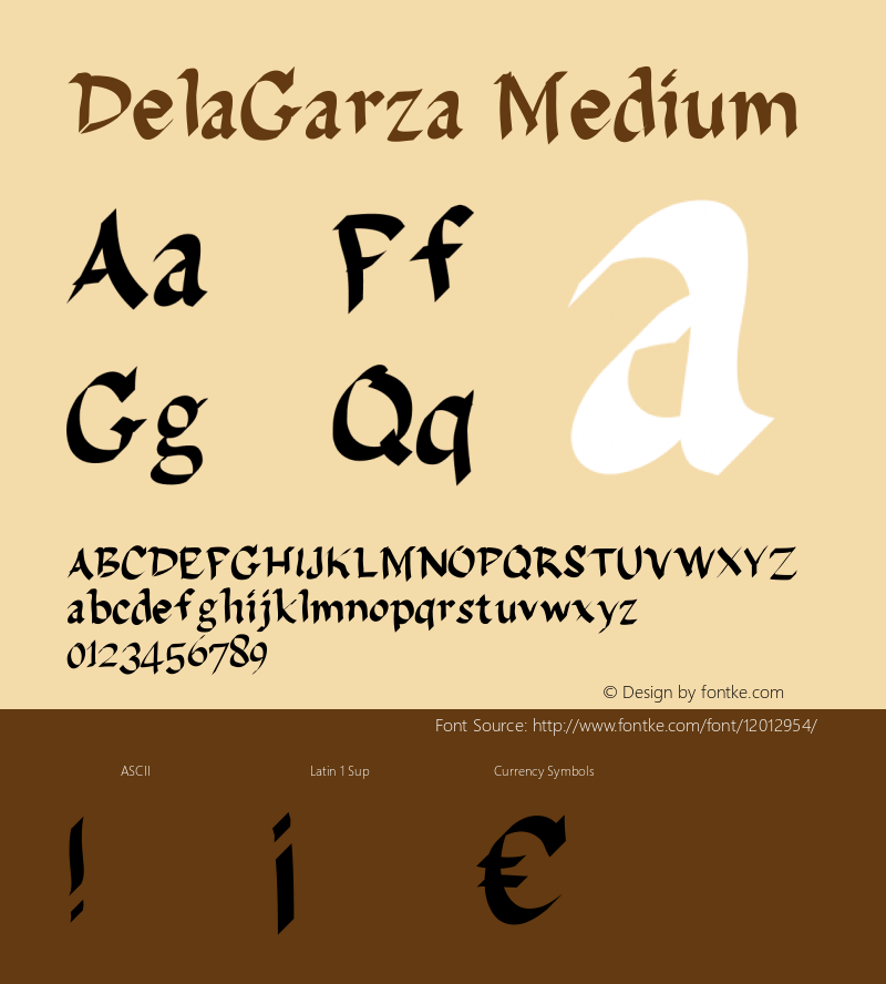 DelaGarza Medium Version 001.000 Font Sample