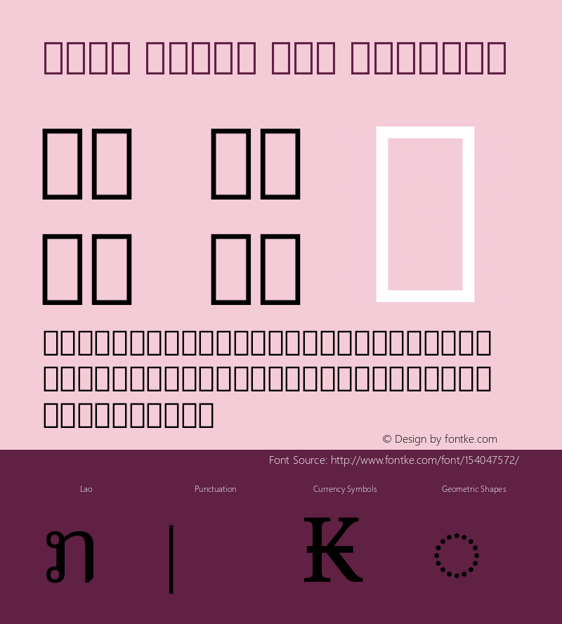 Noto Serif Lao Regular Version 2.000 Font Sample