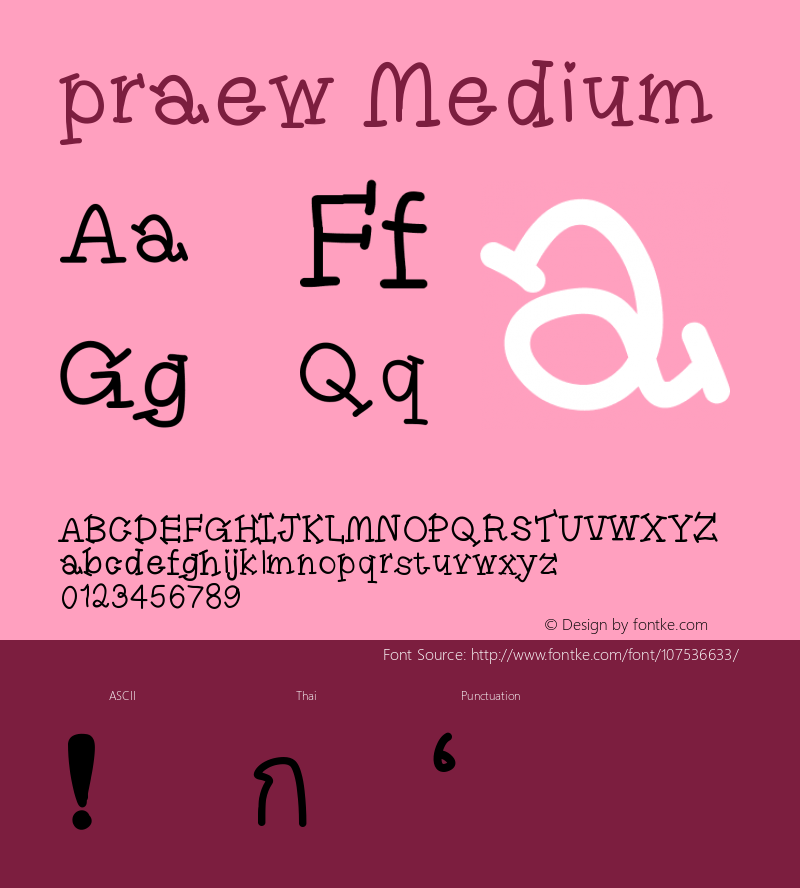 praew Version 001.000 Font Sample