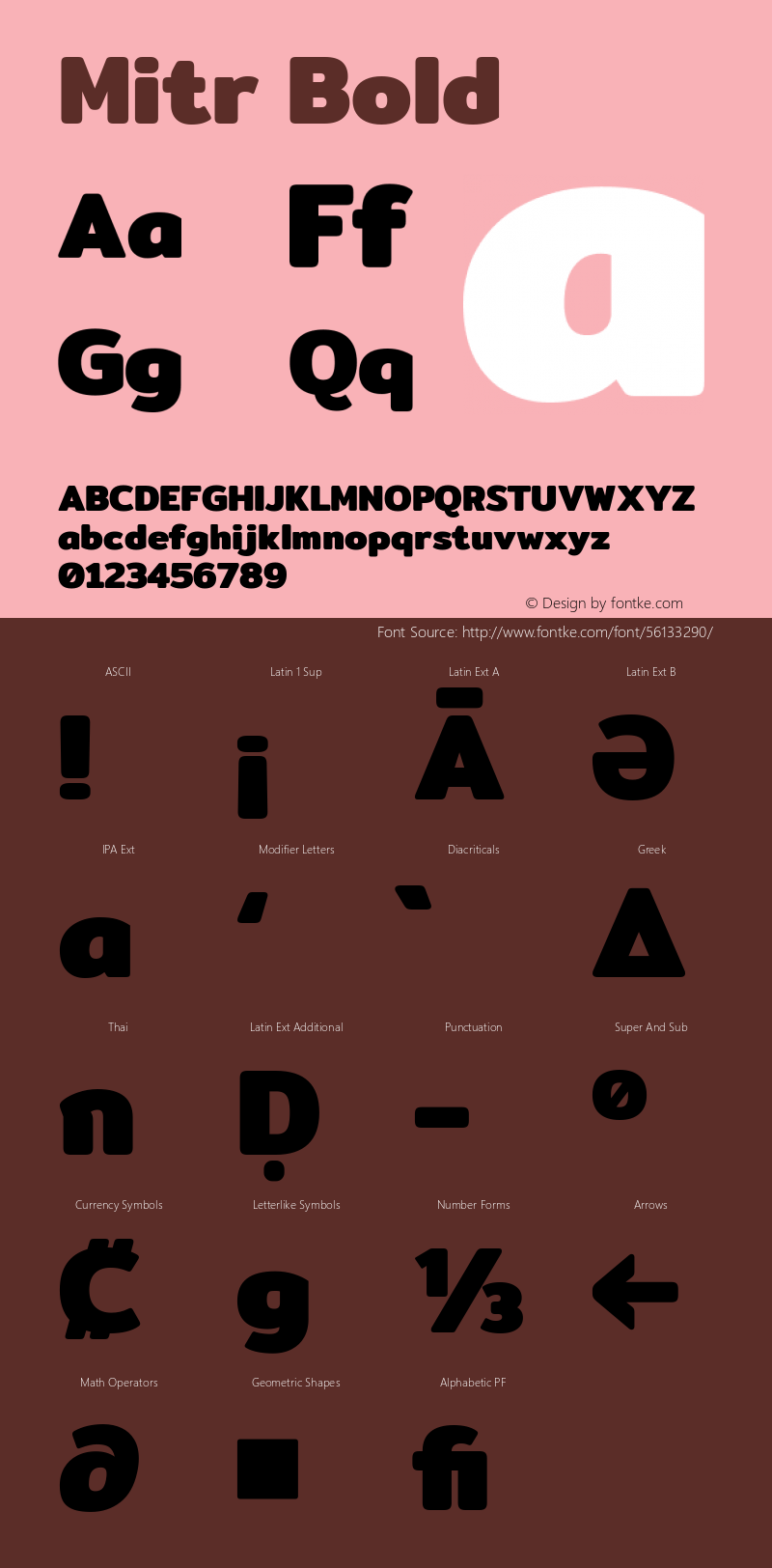 Mitr Bold Version 1.003 Font Sample