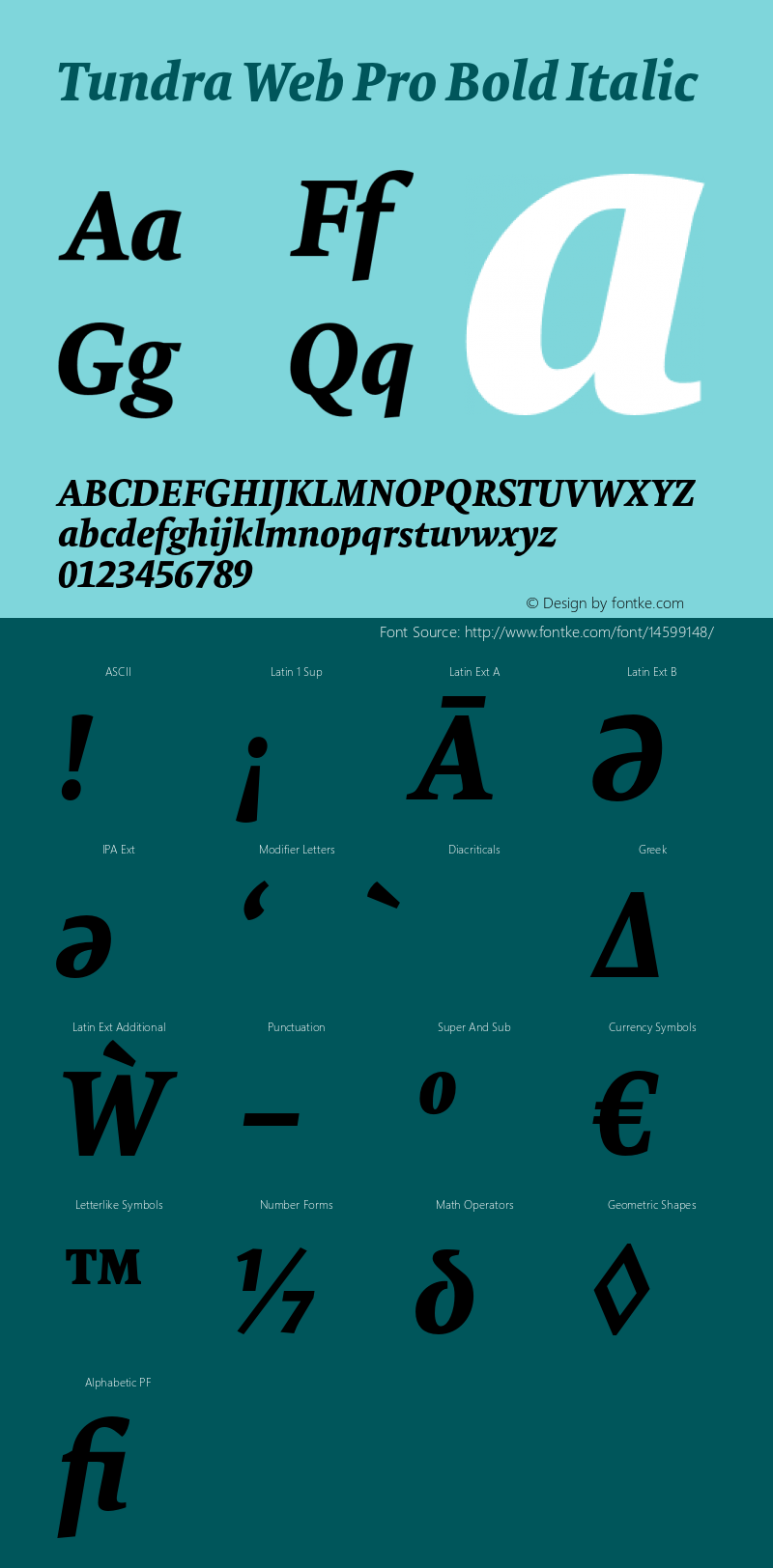 Tundra Web Pro Bold Italic Version 7.504; 2011; Build 1021 Font Sample