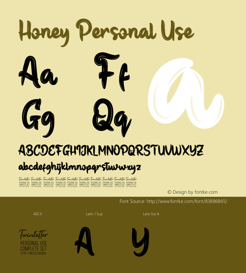 Honey Personal Use Version 1.001;Fontself Maker 3.5.1 Font Sample
