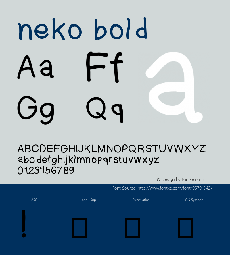 neko-bold Version 001.000 Font Sample